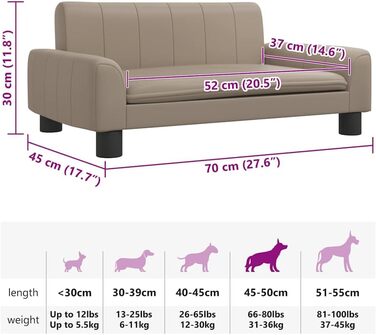 Ляжка для собак, м'яка подушка для собак, диван-софа для маленьких собак, лежанка для домашніх тварин, котяча лежанка, кавово-коричнева штучна шкіра