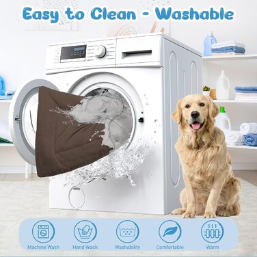 Крісло-лежанка для собак великих порід Baodan, 106x71 см, коричневе, з неслизьким дном