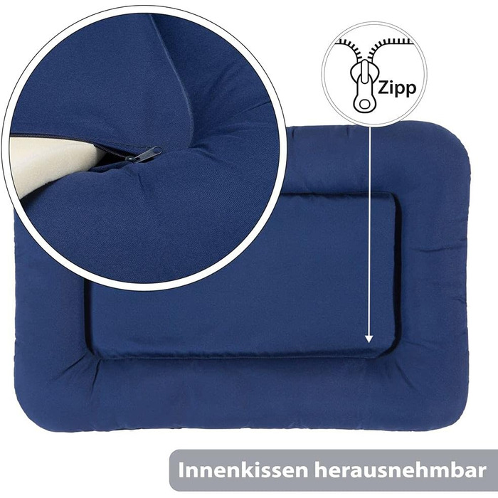 Ортопедичне ліжко для собак KAHU® з віскоеластичною піною (50x76 см) • М'яке, легко миється • Водовідштовхувальне, блакитне ліжко для собак