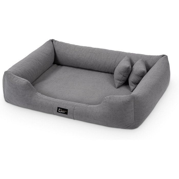 Ортопедичне ліжко для собак Bruno Grosse, середнього та малого розміру - подушка для собак, килимок для собак з тканини Aura - піна з пам'яті, м'яка, довговічна, зносостійка, стійка до розривів (L, Темно-сірий) L Темно-сірий