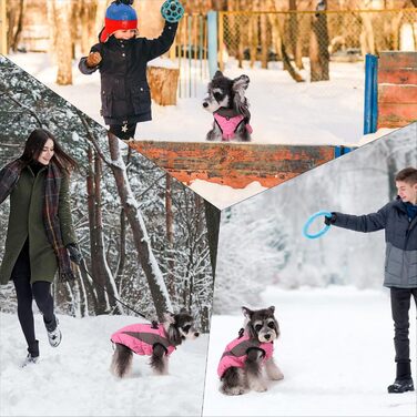 Тепла зимова куртка для собак, Kate Weather, вітронепроникна, світловідбиваюча, флісова, з отвором для шлейки, тепла флісова жилетка для собак, розмір X, куртка для собак на блискавці, зимовий костюм для собак, зелений (XX-Large, рожевий)