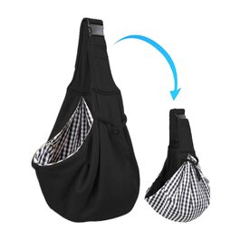 Сумка для собак – переноска через плече для маленьких собак, чорна | для подорожей та прогулянок