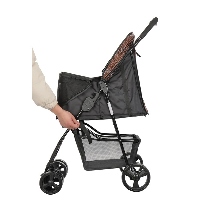 Візок для собак Сенна сірий (чорний & леопард)