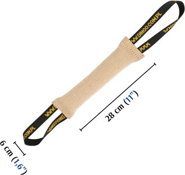 Байт-ваurst Dingo з джуту для дресирування собак, 2 ручки, 28×6 см, натуральний, ручна робота