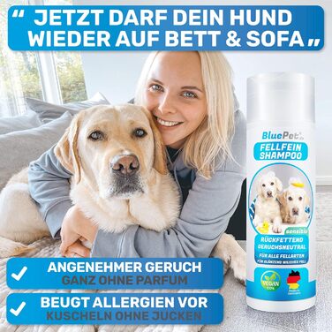 BluePet щітка для шерсті та шампунь для собак і котів з довгою шерстю, гребінець для видалення підшерстя та ковтунів, легке розчісування, догляд за шерстю