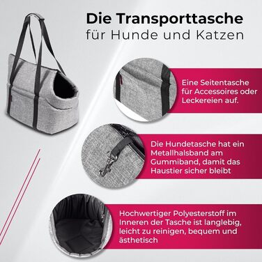 Сумка-переноска для собак та котів Boutique Zoo XL (до 15 кг) – велика, м'яка, складна та пральна – 52×35×39 см (розміри складена: 42x29x33 см) – чорний колір, штучна шкіра