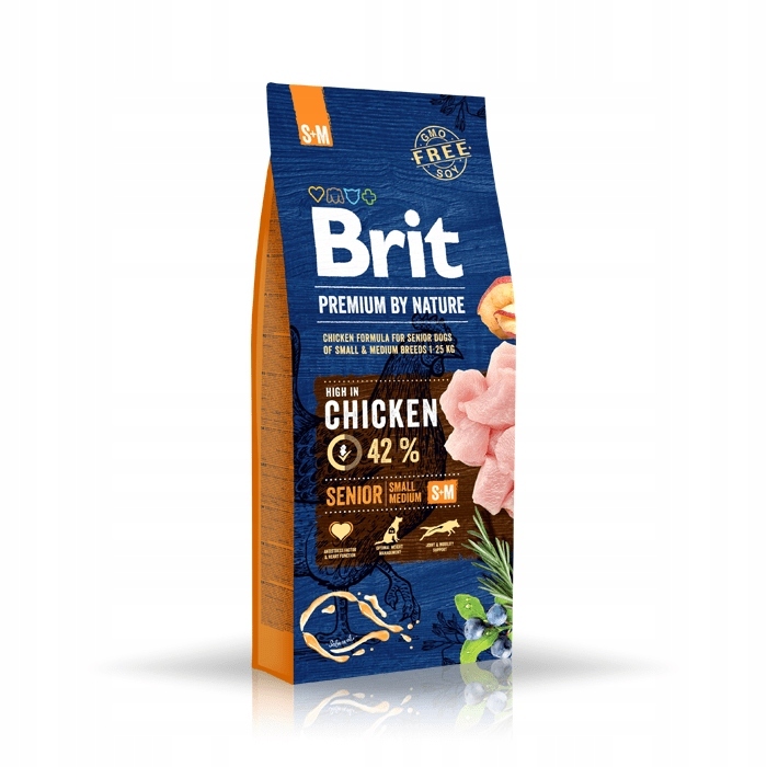 Сухий корм для собак Brit Premium by Nature Senior S+M з куркою, 15 кг