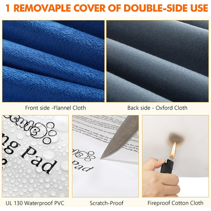 Електричний килимок для домашніх тварин Pecute - нагрівальний килимок для собак і котів з постійною температурою (M, 40x50 см)