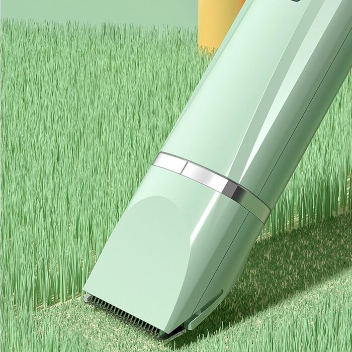 Професійна машинка для стрижки собак, бездротова, акумуляторна, для малих порід, тиха, для котів, вух, обличчя та задньої частини тіла, білий (зелений)