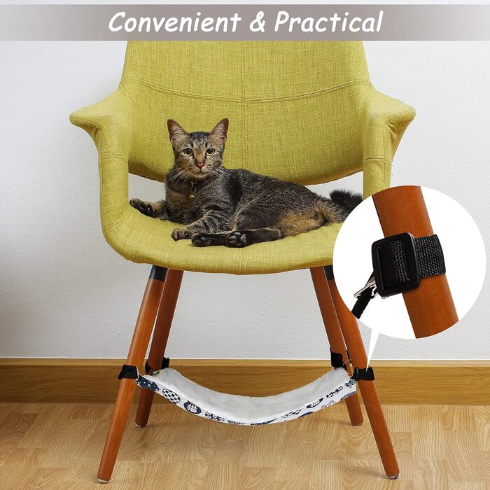 Кішка лежанка-гамак на підвісці, 3 шт. - тепла гамачна лежанка для котів та інших дрібних тварин з регульованими ременями та металевими застібками