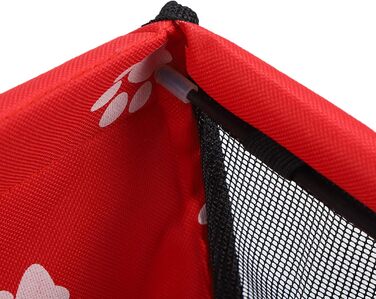 Переноска для тварин з принтом лапок ведмедя, складана переноска для собак з тканини, миється, з ременями безпеки та підтримуючою штангою - комфортна та безпечна для автомобіля та подорожей (сіра штанга з лапками)