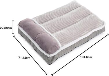 Крісло-ліжко для собак WINDRACING: м'яке, для великих, середніх та маленьких порід, сірого кольору. Розміри: 91x58x7.5 см, 102x71x8.9 см