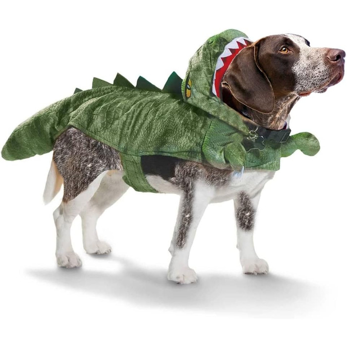 Костюм динозавра для собак на Хелловін, костюм стегозавра для собак, теплий зимовий костюм дракона для собак, фотосесії, S: шия 12-13