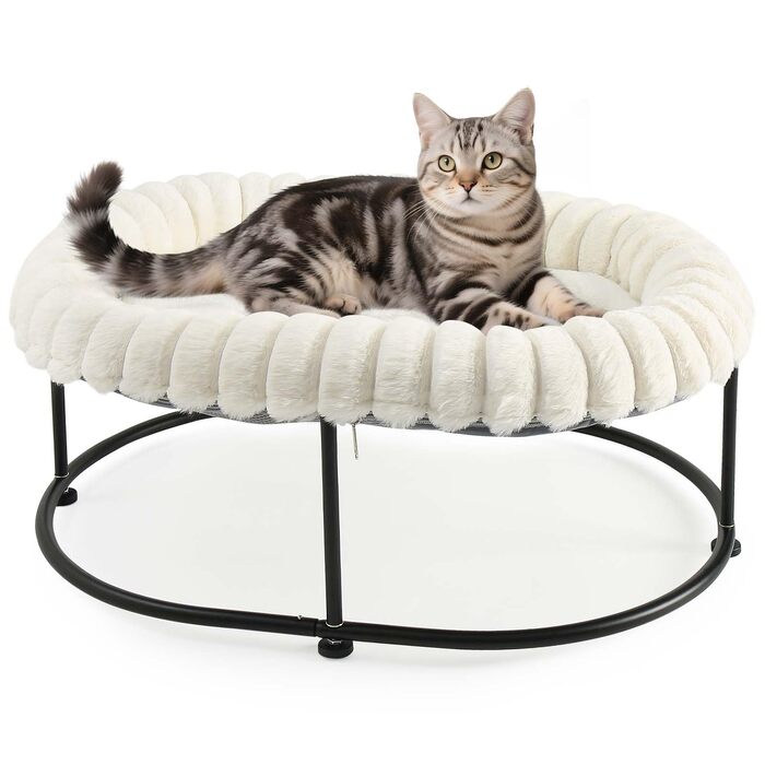 Ліжко-гамак для котів GUUSII HOME, високе, для великих котів, біле, 58.5x43x21 см
