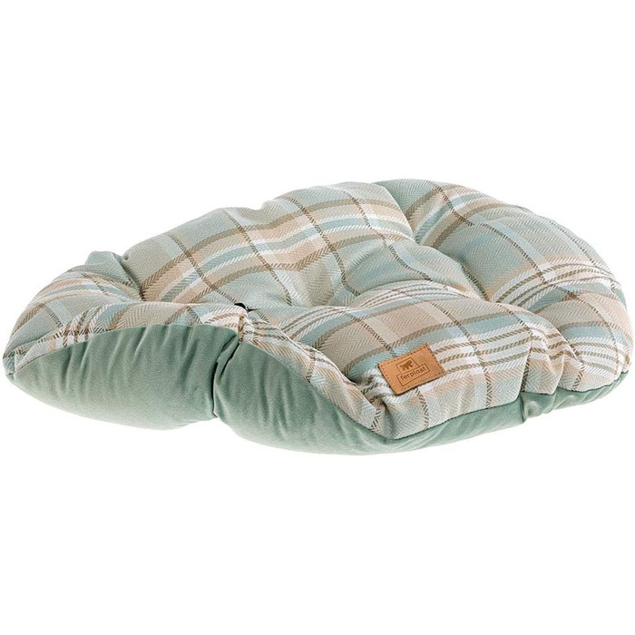 Подушка для собак та котів Ferplast SCOTT XL, двостороння, шотландський принт, м'який велюр, коричнева, для дому