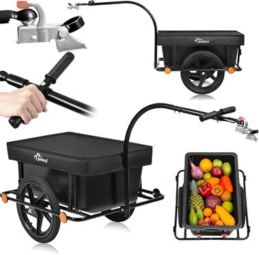 Причіп для велосипеда SAMAX Mountain 90л, 80кг з захисним тентом та з'єднувальною схемою