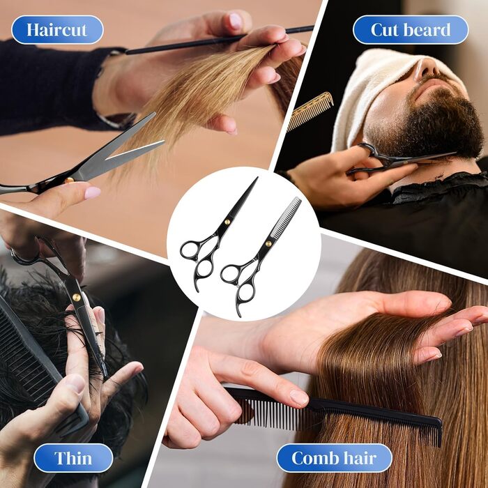 Професійний набір перукарських ножиць NEUTYPECHIC (11 шт.), з нагрудником. Набір для стрижки волосся з нержавіючої сталі, підходить для жінок, чоловіків, дітей та домашніх тварин.