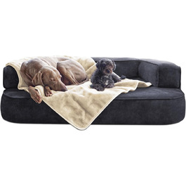 Tierlando® Деко для собак Lilly: М'який, затишний коврик для домашніх тварин, цуценят та котів, плюшевий, XXL (150x100 см), колір кремовий