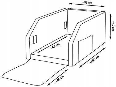 Автомобільний килимок Velinda XL, пластик, чорний, 40 x 100 см