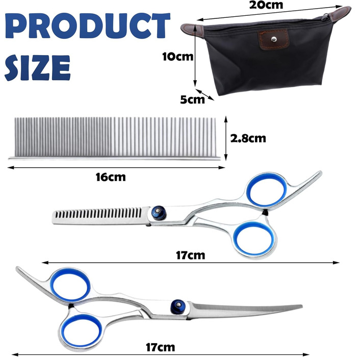 Набір ножиць для грумінгу собак та котів, ножиці для догляду за шерстю домашніх тварин