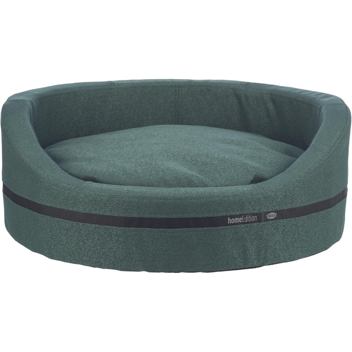 Тріксі МістоСтиль Квіткове ліжко для собак, 80x65 см, темно-зелене - овальне ліжко-кошик для середніх собак, зручне та миється - 37733 L 70 x B 65 x H 24 см