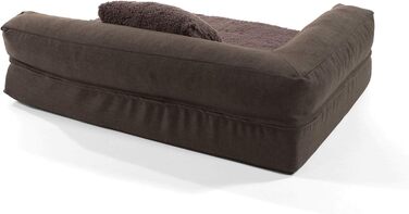 Ортопедичне собаче ліжко Brunolie Odin, зручне та миється, розмір S (80x60 см), колір темно-коричневий