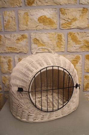 Транспортний кошик для котів, котяча печера, кошик для котів, плетіний кошик з лози, кошик для кота (без подушки)
