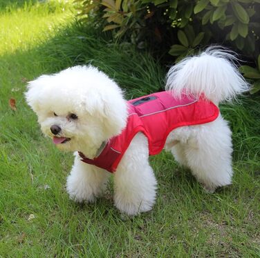 Водонепроникна тепла куртка для собак середнього розміру, бавовняна, для холодних зим, червона (M)
