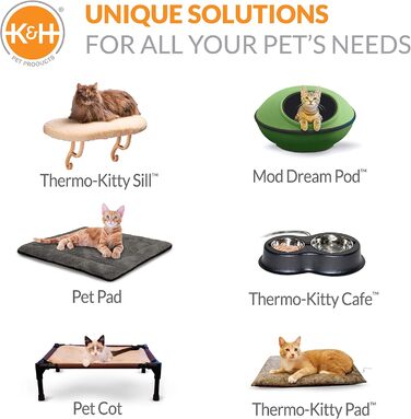Електричний килимок для котів K&H Thermo-Kitty Fashion Splash, мокко, круглий, 45,7 см
