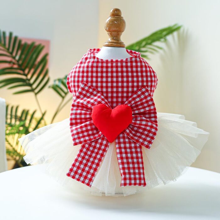 Сукня-тьюль для котів, мереживна, на весілля, для дівчаток, червона, розмір Small