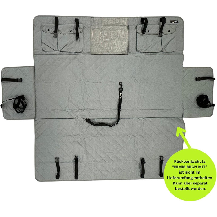 Ремінь безпеки для собак Loop на заднє сидіння авто, з карабіном, регульована довжина 60-80 см, аксесуар до килимка для собак NIMM Mich MIT