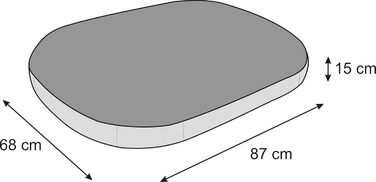 Лежанка для собак овальна, лежанка-матрац для собак середніх порід, 87 x 68 см, чорна, з екологічного льону