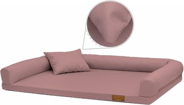 Ортопедичне ліжко для собак Juelle, розмір M (100x75 см), пудрово-рожевий колір, знімний чохол, машинне прання, Lucky M-XXL