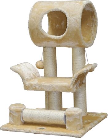 Дряпка для котів Go Pet Club з будиночком, 44,5x45,7x71,1 см, бежева