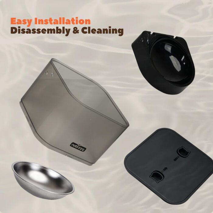 Автоматичний годівниця для котів та собак Nobleza з Wi-Fi, 4.2L, таймер, 10S запис голосу, 1-10 порцій, миска з нержавіючої сталі та пакетик силікагелю, чорний