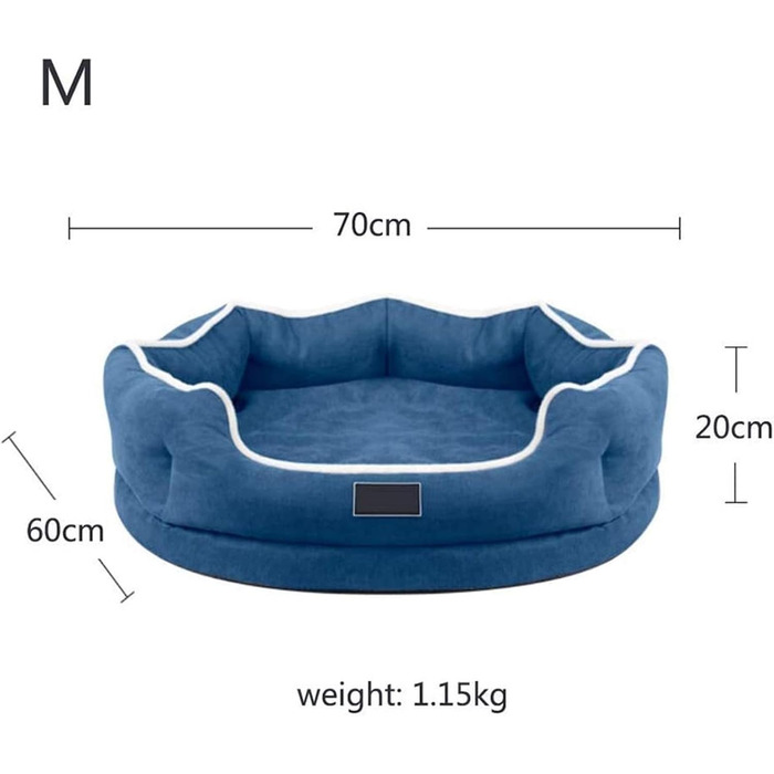 Ліжко для собак з піною пам'яті Deluxe, м'яке, миється, ортопедичне, знімний чохол, антиковзаюча підкладка, для малих та середніх собак (Колір: Синій, Розмір: S, M, Сірий)