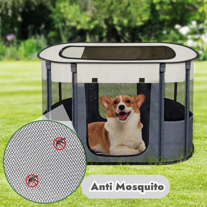 Клітка-загон для собак та котів, 90x70x60 см, сірий, складана, для цуценят