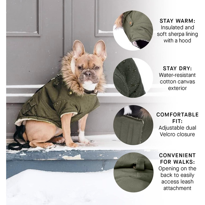 Зимова парка для собак Canada Pooch Alaskan Army, олива, розмір 10