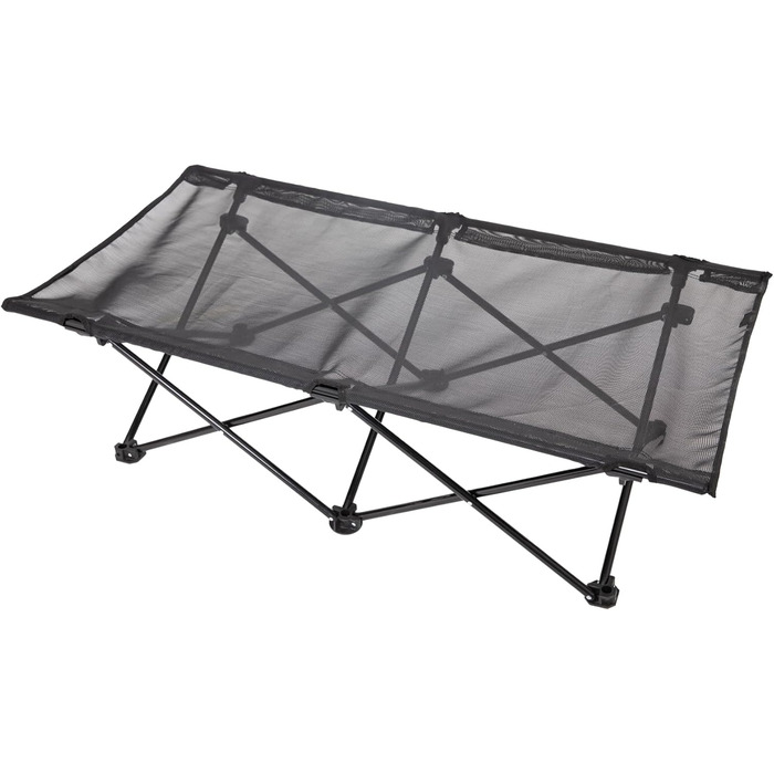 Ліжко для собак KingCamp підвищене, вуличне, чорне 57x57x23 см (L 121x68x30 см) - дихаючий сітчастий матеріал, антиковзні ніжки