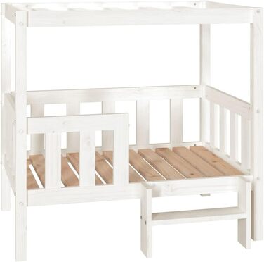 vidaXL Ліжко для собак біле 95,5x73,5x90 см з масиву сосни, спальне місце для тварин