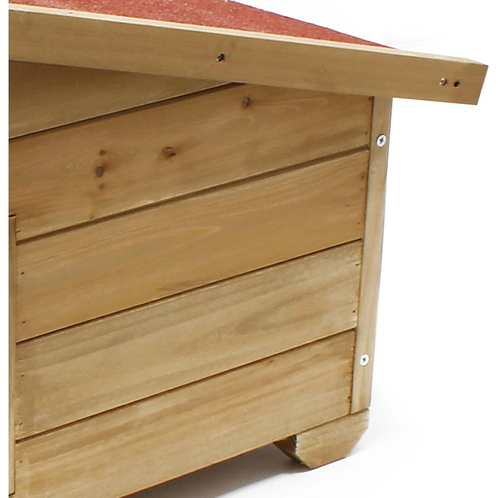 Дім для котів Wiltec великий 99 x 52 x 42 см з дерева, котяча хатинка для саду або тераси, ізольована та стійка до погодних умов, котяча печера