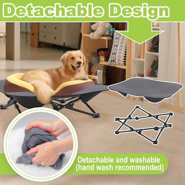 Крісло-ліжко для собак та котів 68x68x21 см, складне, підняте, з дихаючого поліестеру, для дому та саду