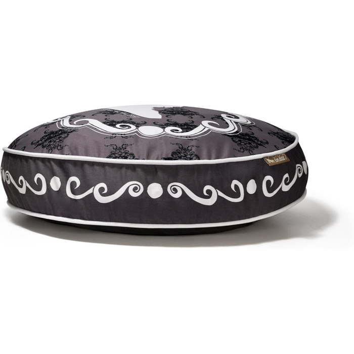 Кругле ліжко для домашніх тварин P.A.Y. Camouflage (піксельний камуфляж), білий колір, розмір S, чорний
