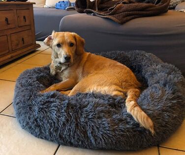 Ортопедичне ліжко для собак великих порід, XL, плюшеве, 110/120 см, з подушкою, миється