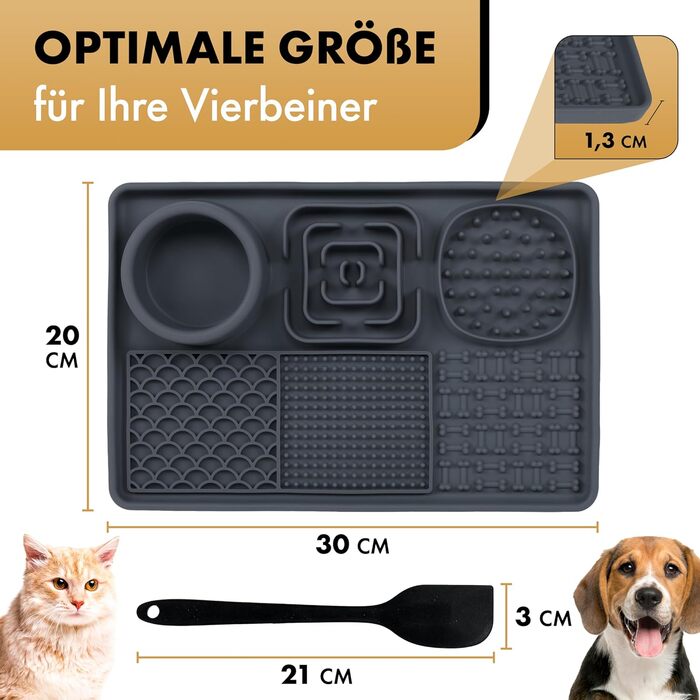 Schleckmatte для котів та собак MyPaws® Premium - інтелектуальна іграшка, Activity Board, сірий/чорний