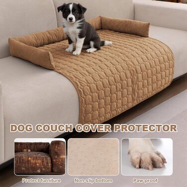 Захисний чохол на диван для тварин LiveGo: м'яка, миюча, антиковзаюча, 70x70x12 см, колір кавовий