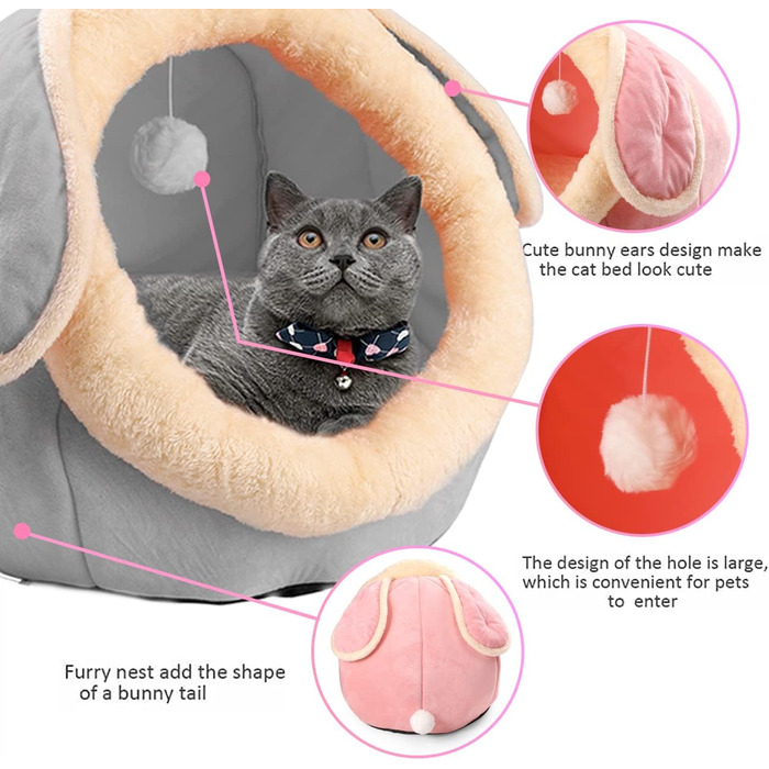 Кігтечка для котів у приміщенні: будиночок-хатинка, ліжко для кошенят, меблі для домашніх тварин, рожевий/сірий колір