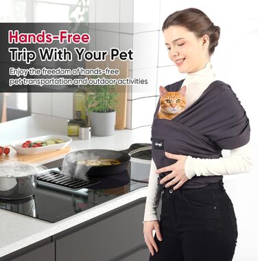 NATUYA Сумка-переноска для собак, легка, для цуценят, проти тривоги, регульована, преміум-якість, Sling Warp (Драк Сірий), темно-сірий