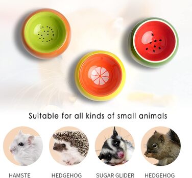 Набори мисок для хом'яків 3 шт. для карликових хом'яків, миски для їжі та води, запобігають гризіння, підходять для морських свинок, щурів, дрібних тварин. Кольори: зелений, жовтий, помаранчевий