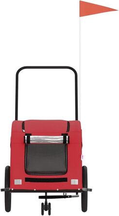 Фургон для собак VidaXL - червоний, 45 кг, Oxford-Gewebe, з прапором та відбивачами